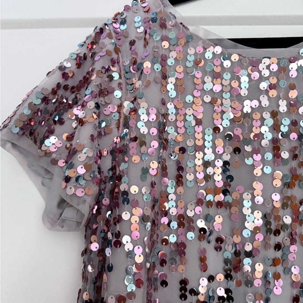 Girls Sequin Dress Pink Silver Party Size 12 GAP Kids Swift Inspired - Picture 1 of 4